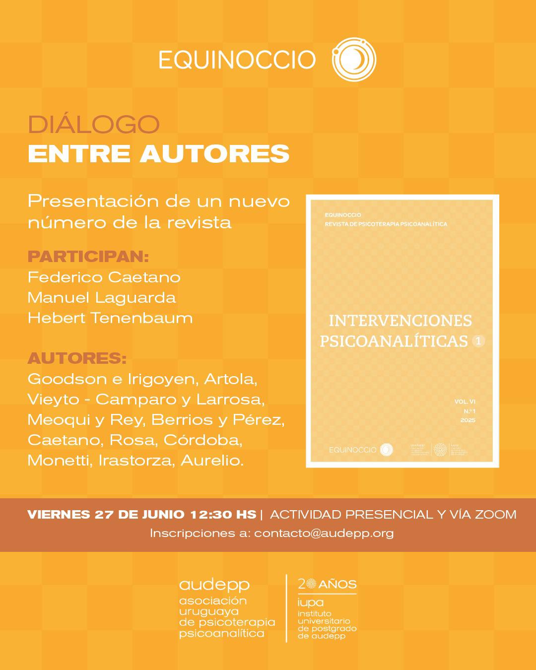 Diálogo entre autores – Revista Equinoccio – Presentación…
