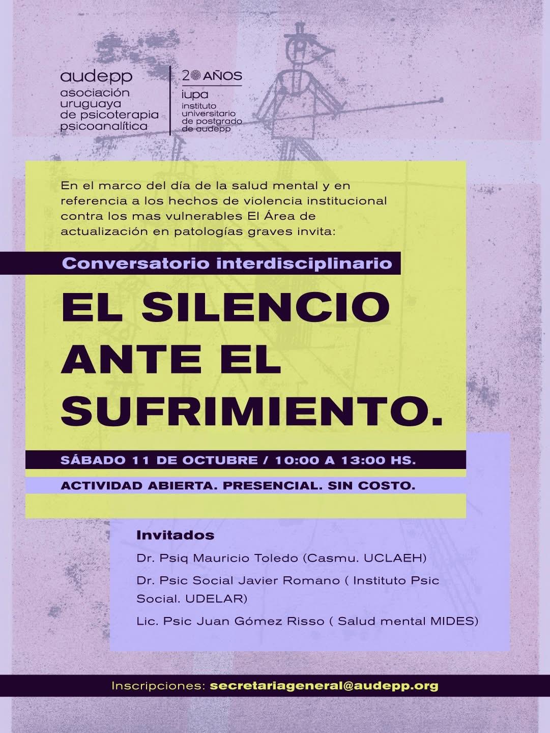 Conversatorio interdisciplinario: el silencio ante el sufrimiento