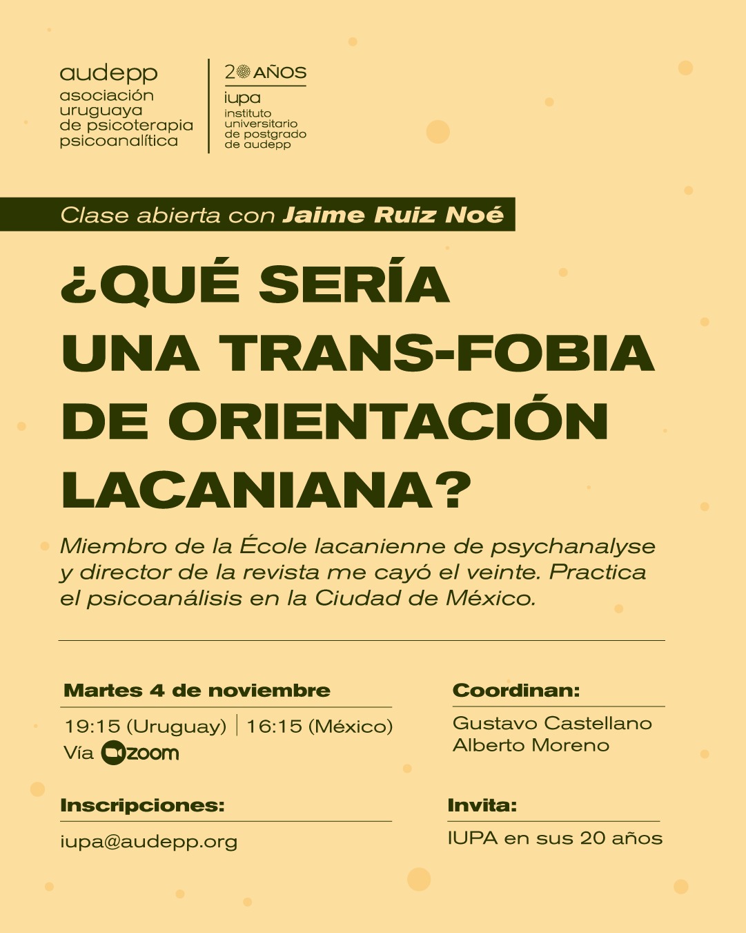 Clase abierta: “¿Qué sería una trans-fobia de orientación…