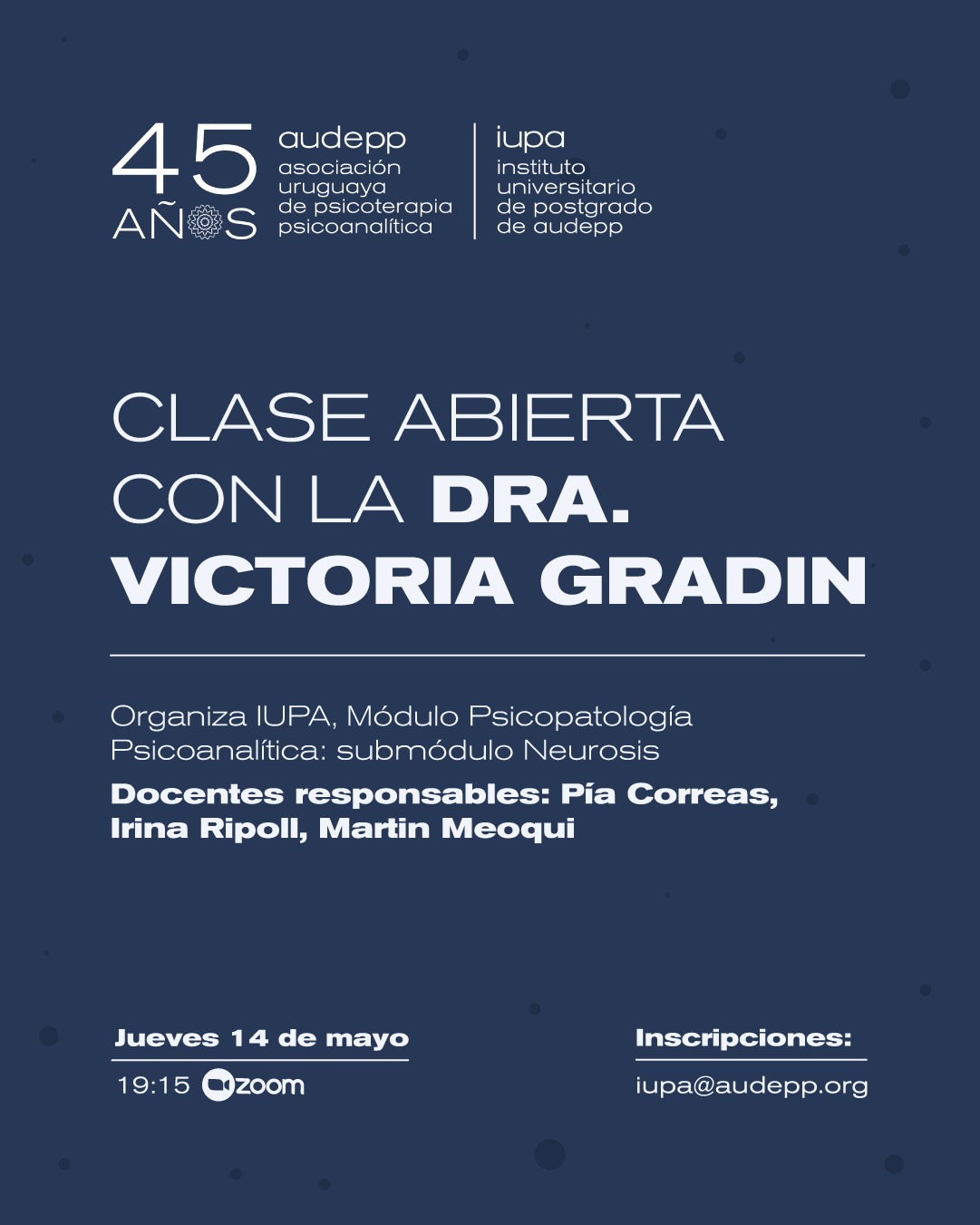 Clase abierta con la Dra. Victoria Gradin
